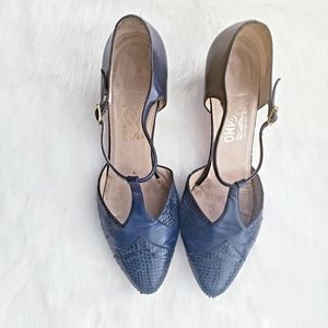 Vintage 70/80s Salvatore Ferragamo Blue T …